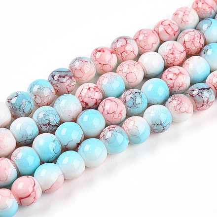 Выпечка окрашенные стеклянные бусины пряди X1-DGLA-N003-6mm-C03-1