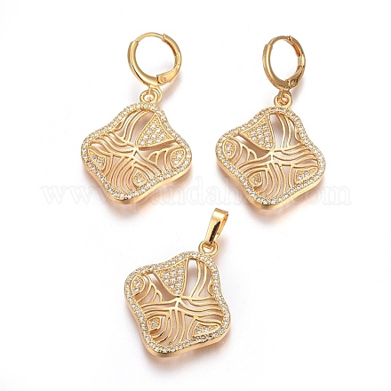Kits de bijoux en laiton avec zircone cubique de micro pave SJEW-F189-01G-1