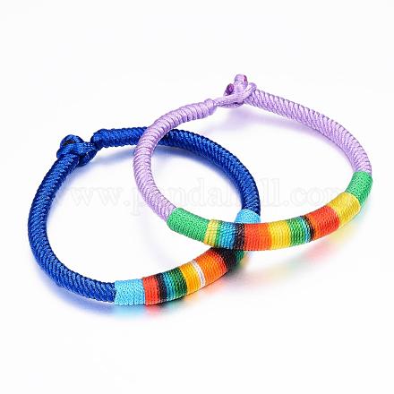Braided Nylon Rope Bracelets BJEW-G575-01-1