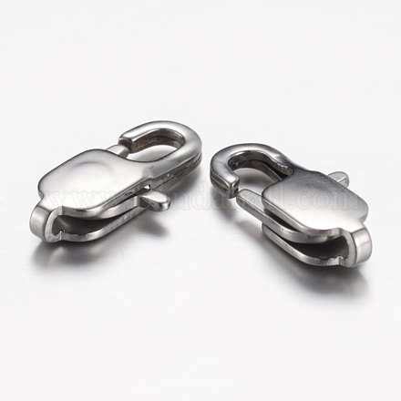 304 Stainless Steel Lobster Claw Clasps STAS-P095-08-1