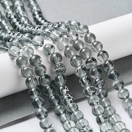Chapelets de perles en verre transparent drawbench X-GLAD-Q012-6mm-09-1
