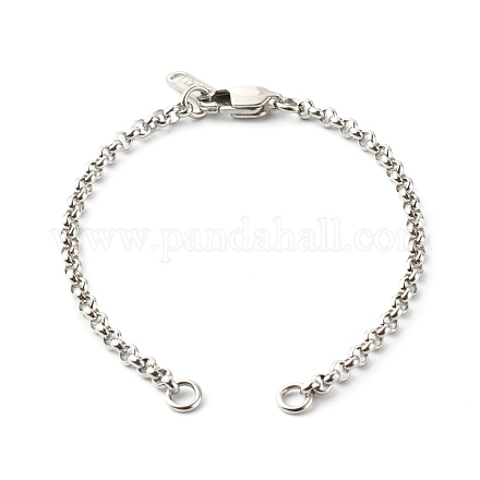 Bracelets à chaîne rolo en acier inoxydable faits à la main 304 faisant des accessoires AJEW-JB01026-01-1
