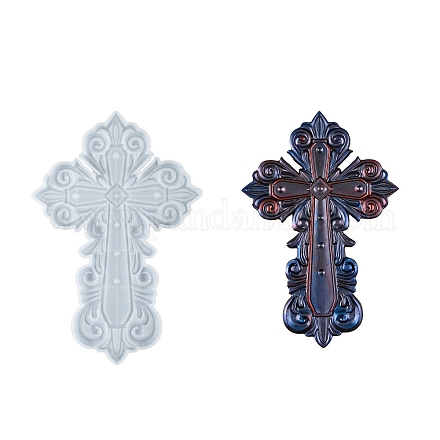 Moule en silicone pour décoration d'affichage en forme de croix de religion DIY-K071-01B-1