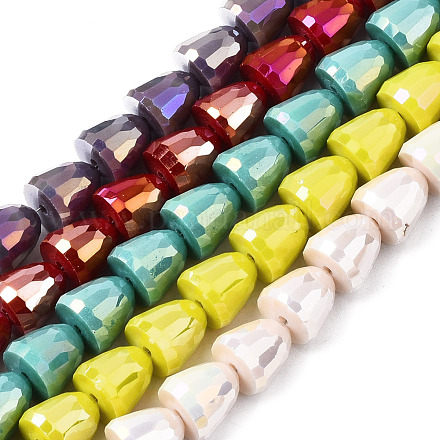 Galvanisieren undurchsichtige feste Farbe Glasperlen Stränge EGLA-N006-003-A-1