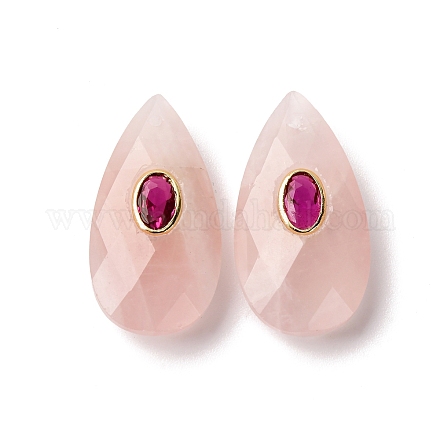 Природного розового кварца подвески G-P586-01G-09-1