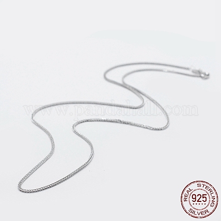 Rhodium Plated 925 Sterling Silver Chain Necklaces STER-F039-50cm-17P-1