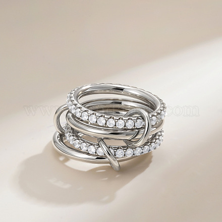 Латунные микро проложить пальцев кольца кубического циркония FS-WG6545E-12-1