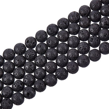 Fili di perle di roccia lavica sintetica G-S277-8mm-01-1