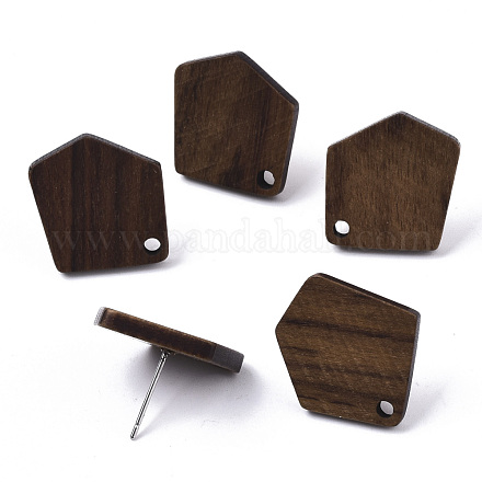 Fornituras de aretes de madera de nogal MAK-N033-002-1