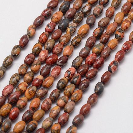 Brins de perles de jaspe en peau de léopard naturel G-P174-02-1