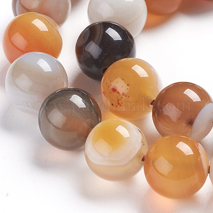 Brins de perles d'imitation d'agate naturelle du Botswana X-G-I281-01-10mm-1