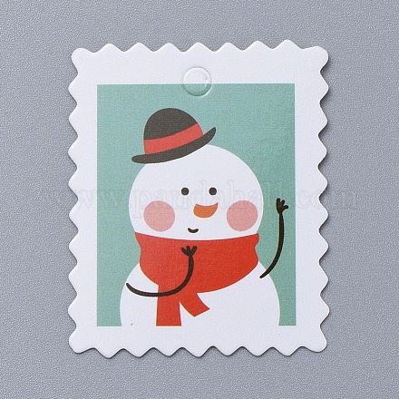 Snowman Pattern Christmas Kraft Paper Tags CDIS-E010-02D-1