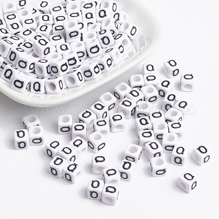 Perline in acrilico bianco a lettera cubo X-PL37C9308-Q-1