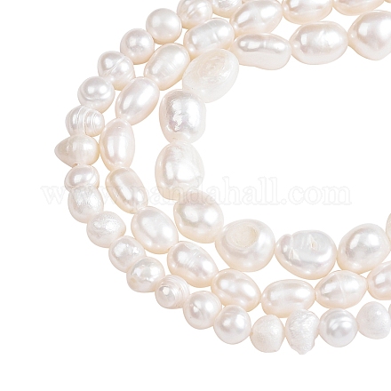 3 hebra 3 perlas naturales cultivadas de agua dulce PEAR-SZ0001-03-1