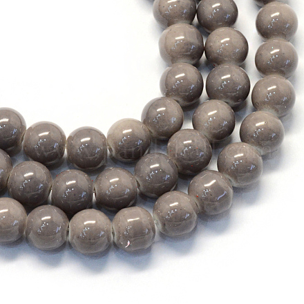 Chapelets de perles rondes en verre peint de cuisson DGLA-Q020-8mm-15-1