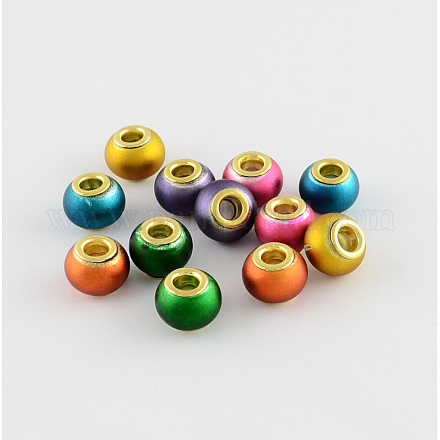 Spray Painted Matte Glass European Beads GPDL-R007-M8-1