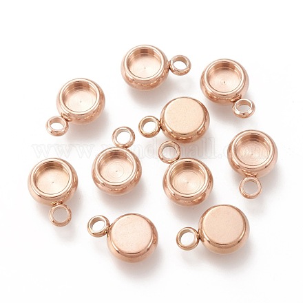 Ионное покрытие (ip) нержавеющая сталь 304 подвеска кабошон оправа STAS-I162-01A-RG-1