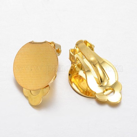 Brass Clip-on Earring Settings KK-F371-47G-1