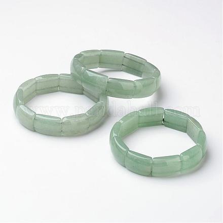 Природные зеленые браслеты простирания авантюрин бисером BJEW-G503-A02-1