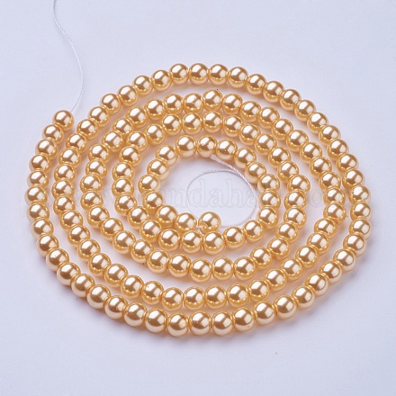 Chapelets de perles en verre nacré HY-6D-B62-1