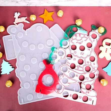 DIY Christmas Santa Claus Display Decoration Silicone Molds DIY-G058-C01-1