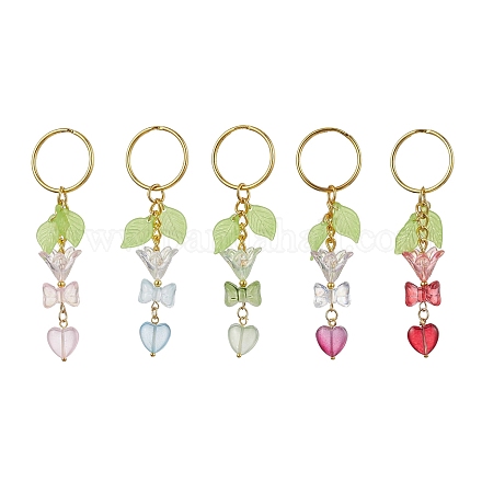 Décorations pendantes en verre avec nœud papillon et cœur KEYC-JKC00691-1