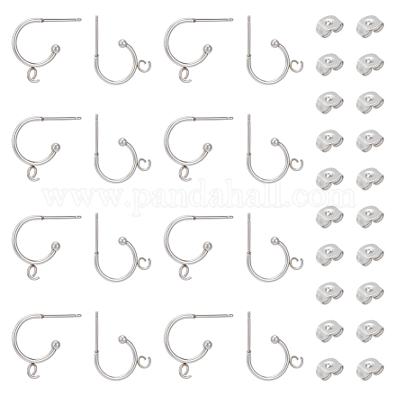 24 шт. серьги-гвоздики из нержавеющей стали 304 STAS-UN0057-81-1