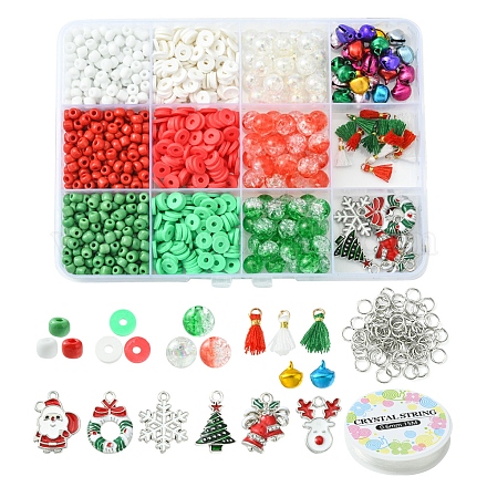 Kit per la creazione di braccialetti natalizi fai da te DIY-YW0006-86-1