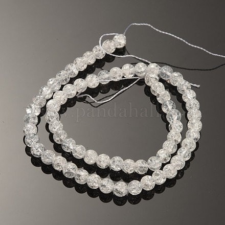 Crépitement synthétique perles rondes de quartz brins G-O030-12mm-17-1