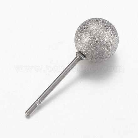 201 impostazioni per orecchini a bottone in acciaio inossidabile EJEW-I114-001P-1