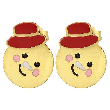 Ионное покрытие(ip) 304 нержавеющая сталь эмалированные серьги-гвоздики EJEW-I316-04G-02-1