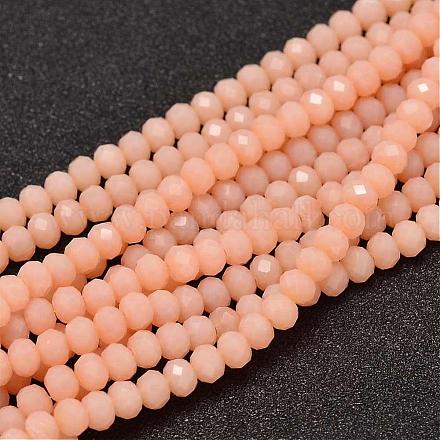 Faceted Rondelle Glass Beads Strands GLAA-I033-4mm-27-1