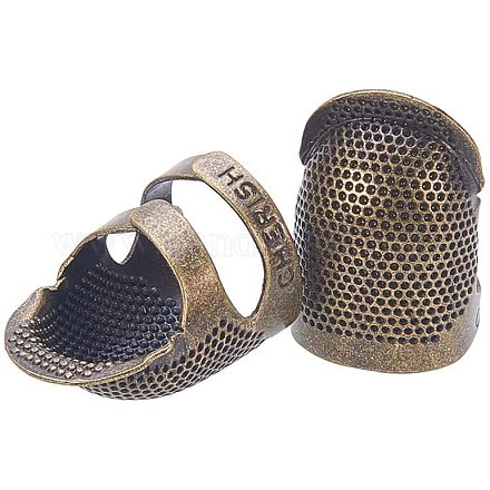 Pandahall Elite 2 pièces cuivre dé à coudre protecteur de doigt métal laiton doigt dé à coudre accessoires bricolage artisanat outils de couture TOOL-PH0012-S03-1