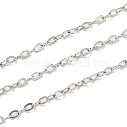 Rhodinierte flache Kabelketten aus 925 Sterlingsilber STER-F052-04P-02-1