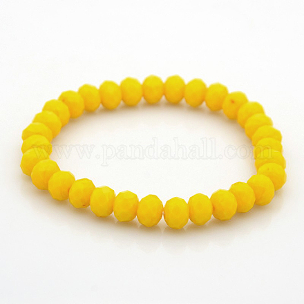 Bracelets de perles de verre rondelle stretch BJEW-F073-02-1