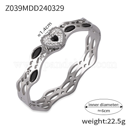 Браслеты из нержавеющей стали 304 с паве из кубических цирконий FS-WG9DD70-03-1