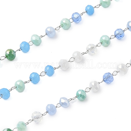 Стеклянные круглые цепочки из бисера CHS-A015-01P-02-1