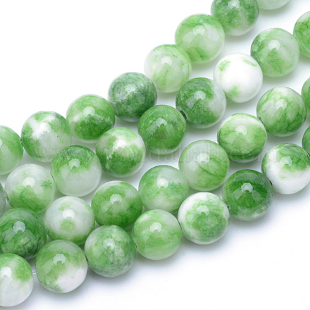 Jade blanco hebras de abalorios de piedras preciosas teñidos naturales X-G-R271-6mm-XP01-1