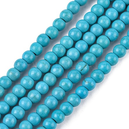 Chapelets de perles en turquoise synthétique X-TURQ-G106-4mm-02F-1