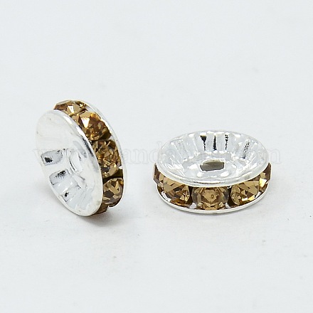Brass Grade A Rhinestone Spacer Beads RSB039NF-05-1