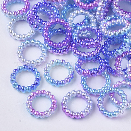 Anillos de unión de perlas de imitación de plástico abs OACR-N005-6mm-03-1