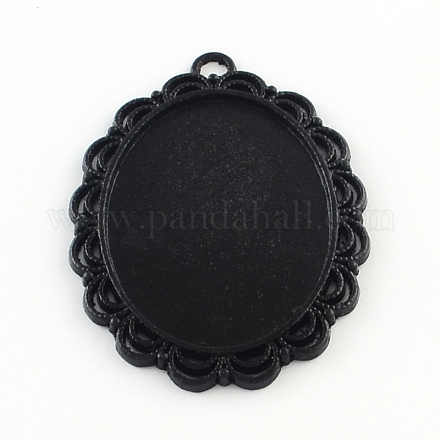 Электрофорез сплава сеттинги кабошон овал большой кулон PALLOY-Q304-42-NR-1