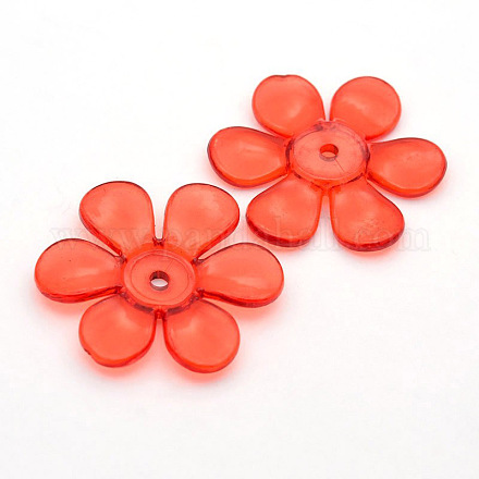 Flower Transparent Acrylic Beads TACR-P053-13E-1