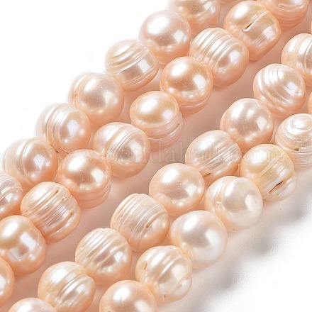 Fili di perle di perle d'acqua dolce coltivate naturali PEAR-E019-15-1
