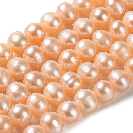 Fili di perle di perle d'acqua dolce coltivate naturali PEAR-E018-27-1