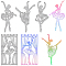 4Pcs 4 Style Carbon Steel Cutting Dies Stencils, for DIY Scrapbooking/Photo Album, Decorative Embossing DIY Paper Card, Dancer Pattern, 11x5~6.8x0.08cm, 1pc/style