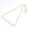 Fashionable 304 Stainless Steel Chain Necklaces, with Lobster Clasps, Golden, 17.7 inch(44.9cm)