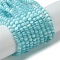 Cat Eye Beads Strands, Round, Cyan, 3mm, Hole: 0.5mm, about 130pcs/strand, 15.75''(40cm)