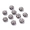 Alloy Rhinestone European Beads, Large Hole Beads, Rondelle, Platinum Metal Color, Amethyst, 11x6mm, Hole: 5mm