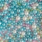 Resin Beads, No Hole, Imitation Pearl, Round, Cyan, 2.5~5mm, about 350~500pcs/bag